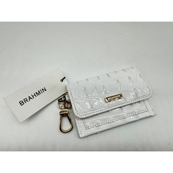 BRAHMIN Ricki croc embossed leather women's cardcase cardholder - Seasalt white - Picture 3 of 11